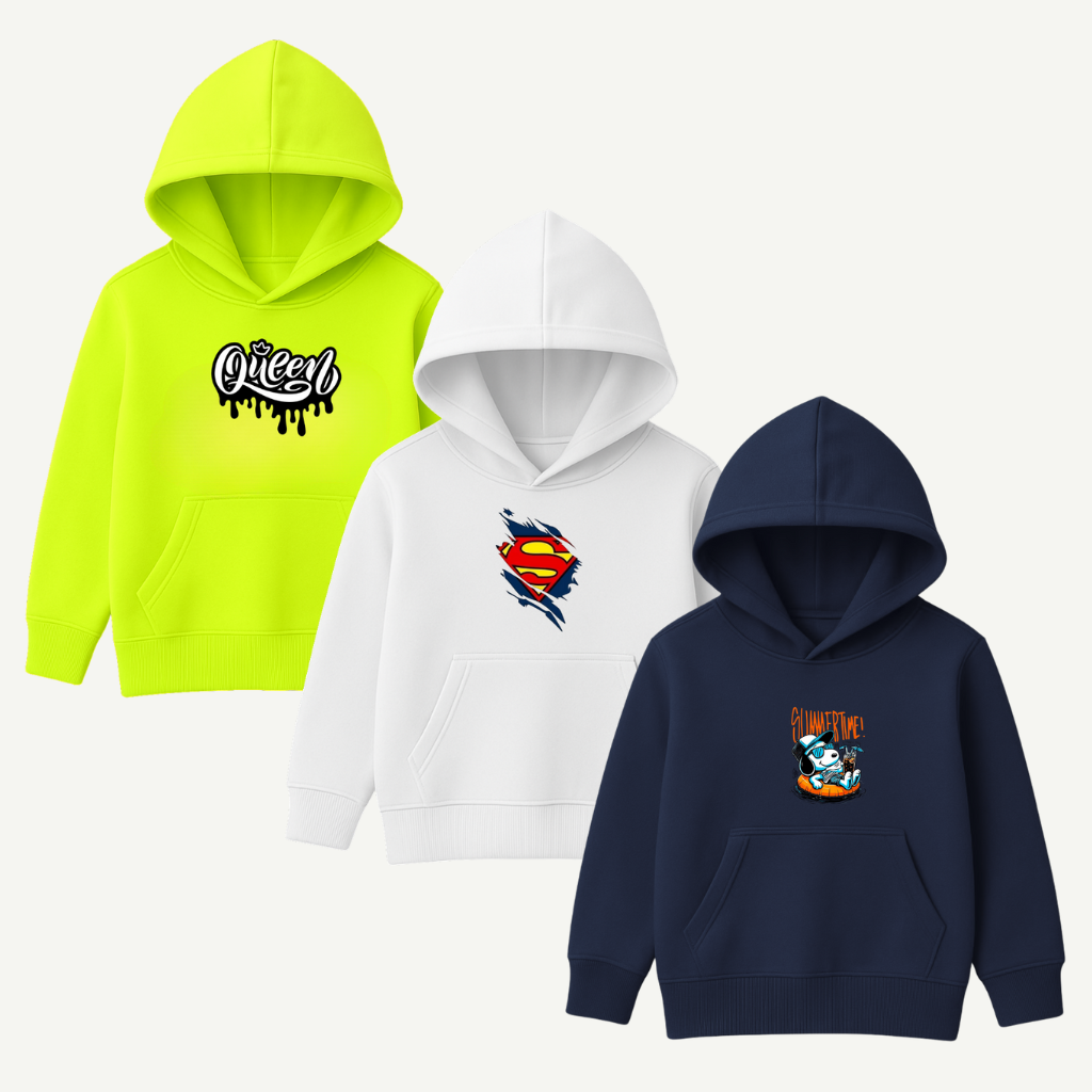 Printed Hoodies Bundle for KIDS Pack of 3