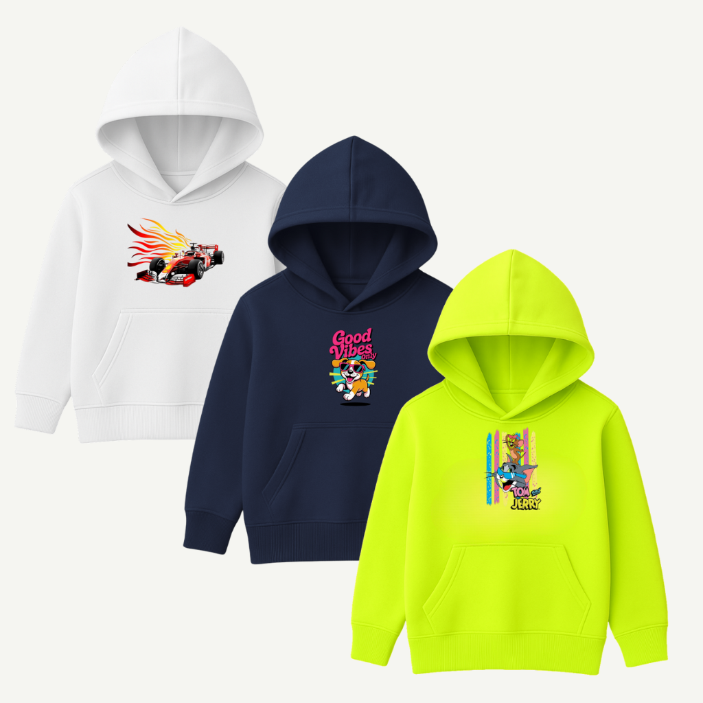 Printed Hoodies Bundle for KIDS Pack of 3