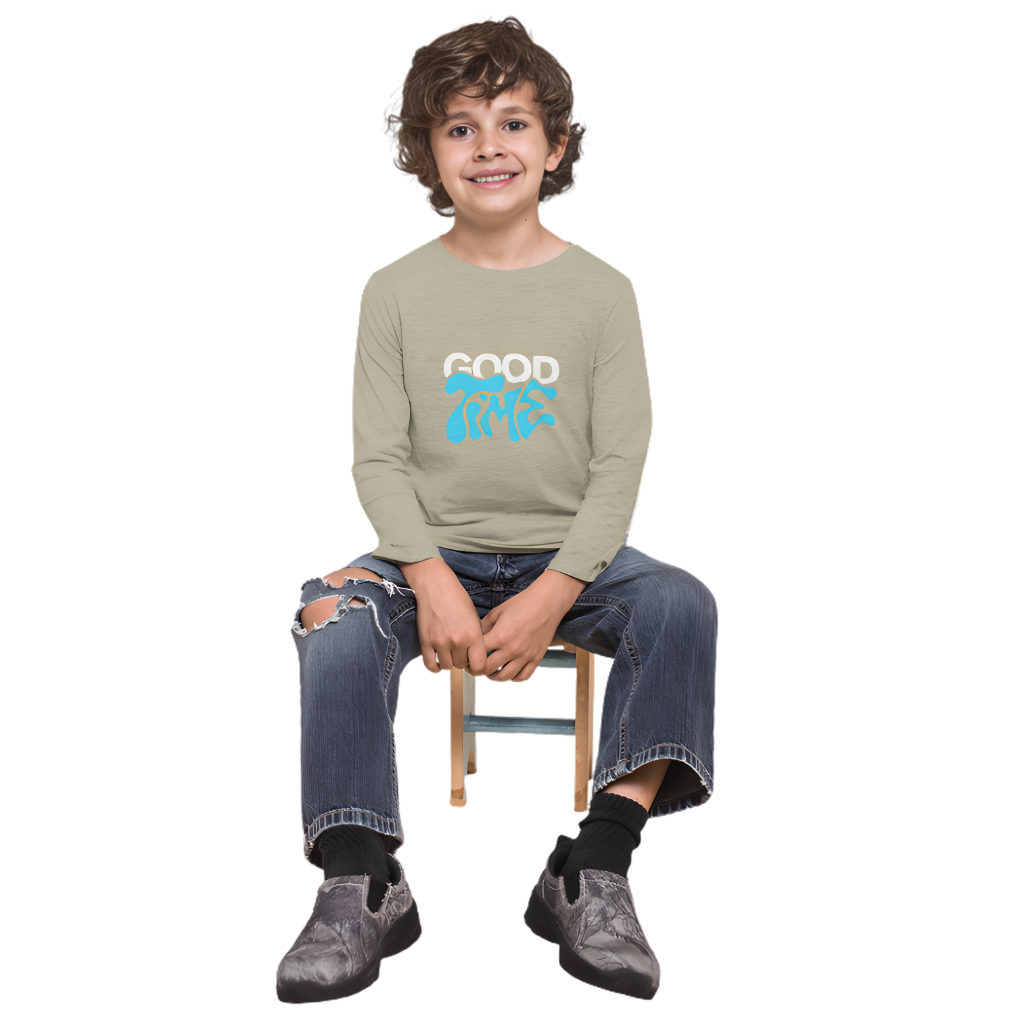 GOOD TIME Full Sleeve Printed T-Shirt for Kids