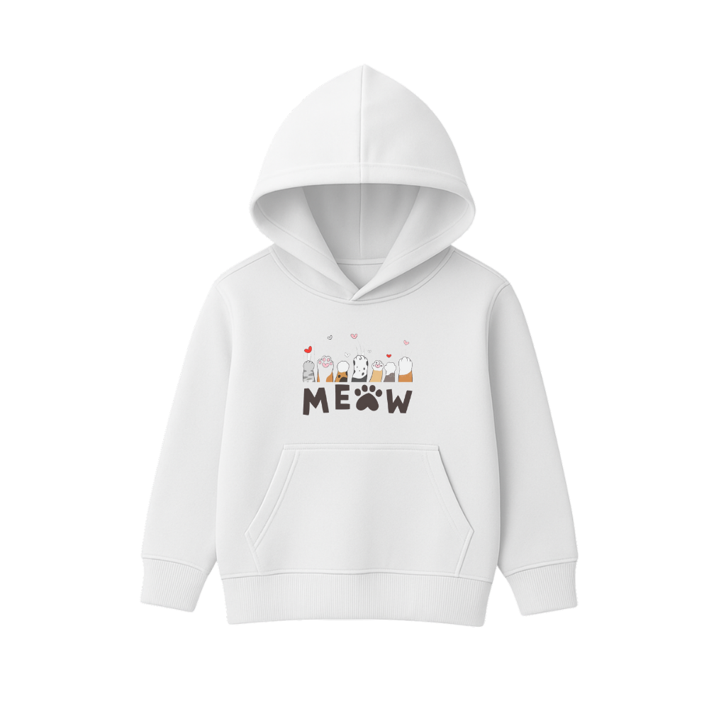 MEOW Paw Squad Printed Hooded for Kids