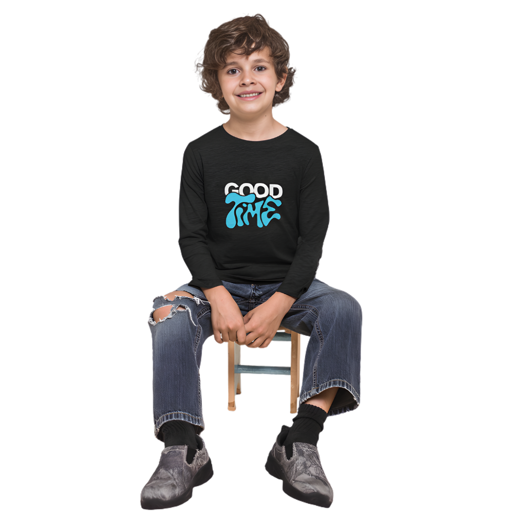 GOOD TIME Full Sleeve Printed T-Shirt for Kids