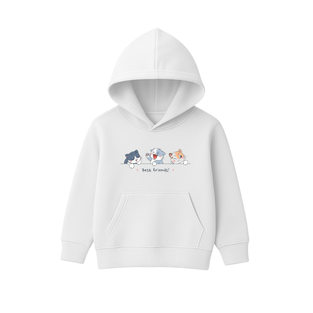 Best Friends Cats Printed Hooded for Kids