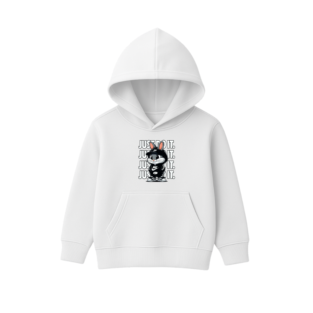 JUST DO IT Rabbit Printed Hooded for Kids