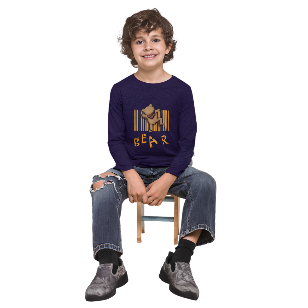Bear Full Sleeve Printed T-Shirt for Kids
