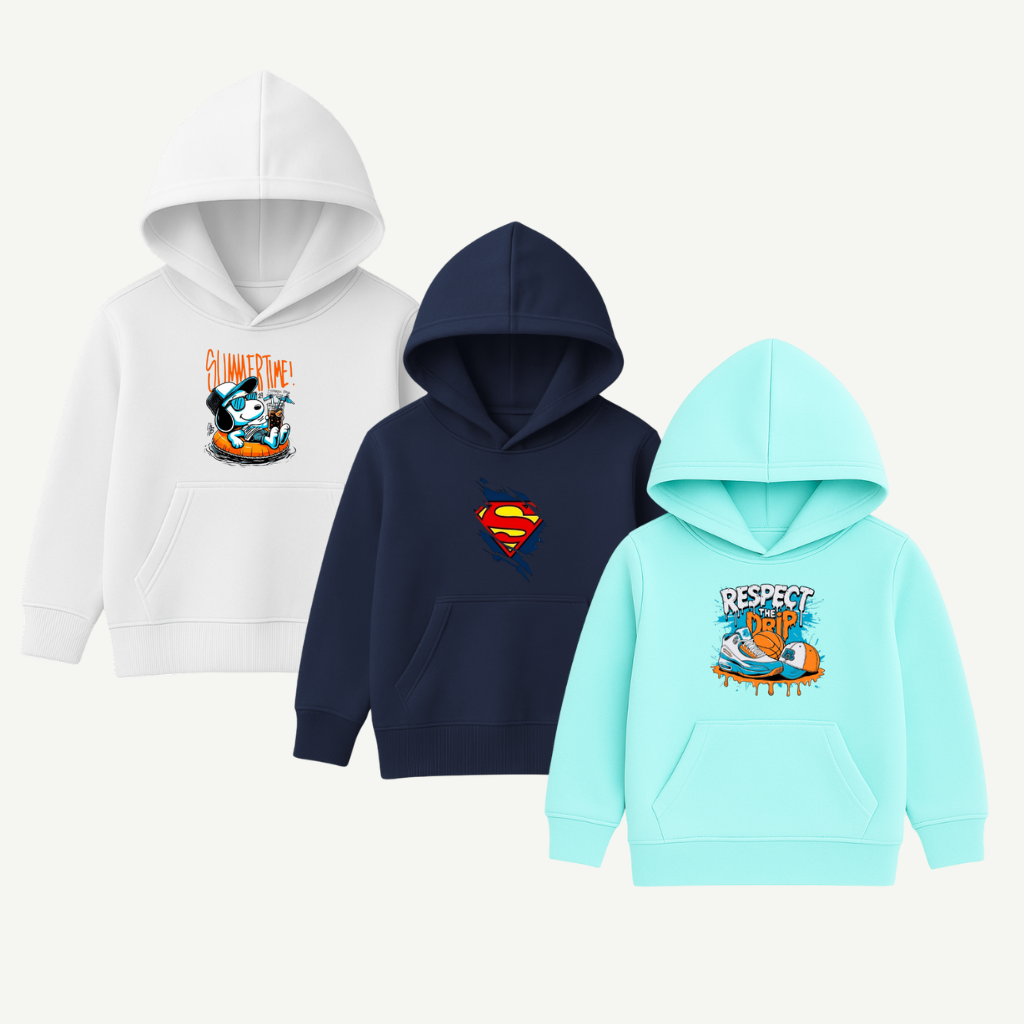 Printed Hoodies Bundle for KIDS Pack of 3