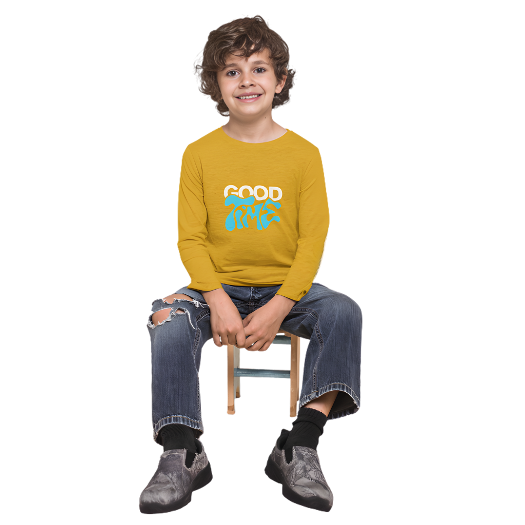 GOOD TIME Full Sleeve Printed T-Shirt for Kids