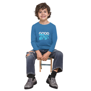 GOOD TIME Full Sleeve Printed T-Shirt for Kids