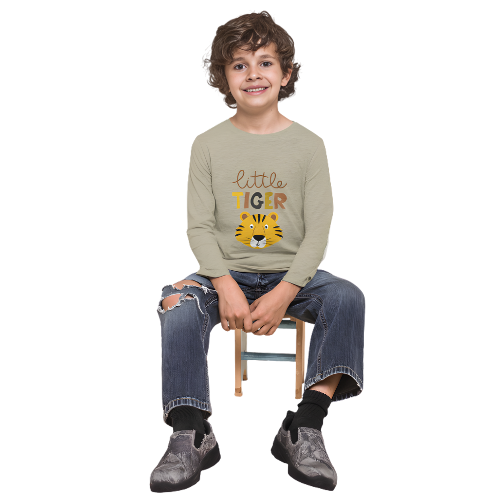 LITTLE TIGER Full Sleeve Printed T-Shirt for Kids