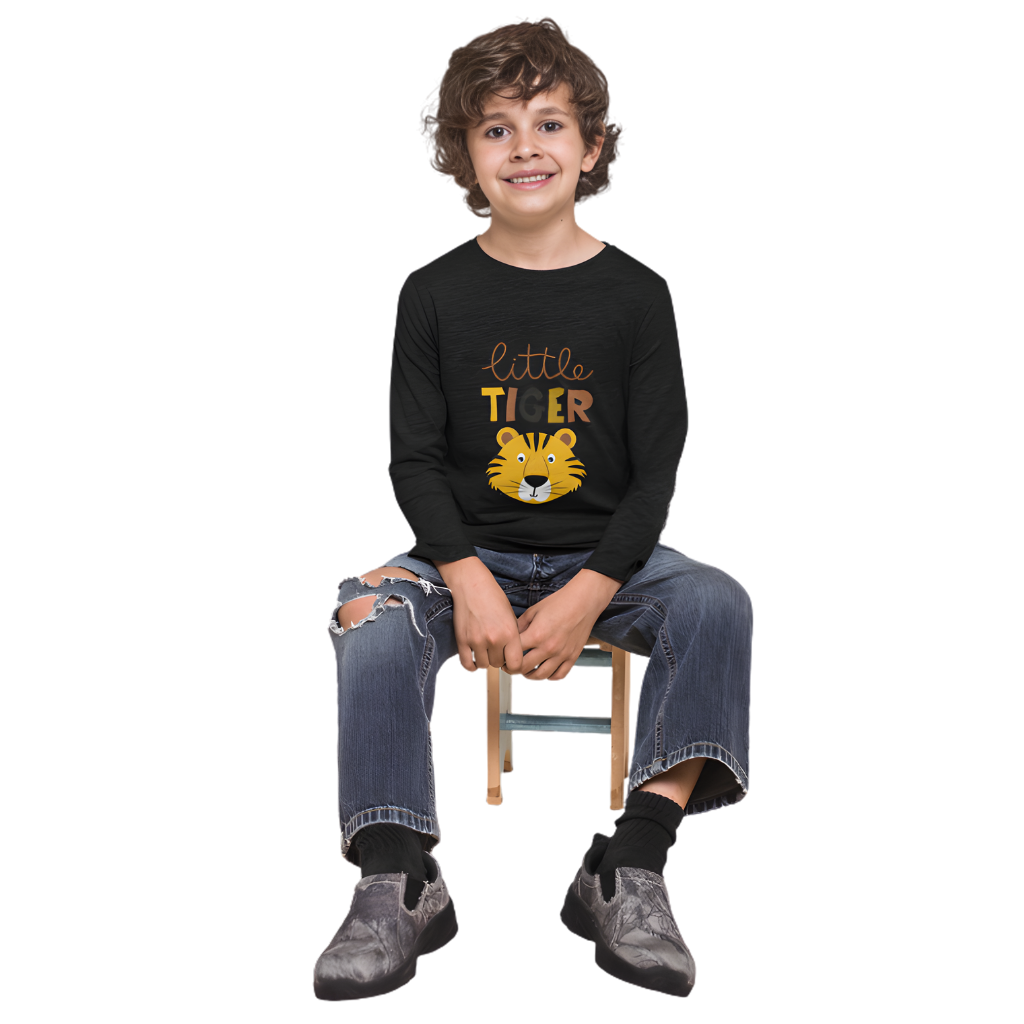 LITTLE TIGER Full Sleeve Printed T-Shirt for Kids