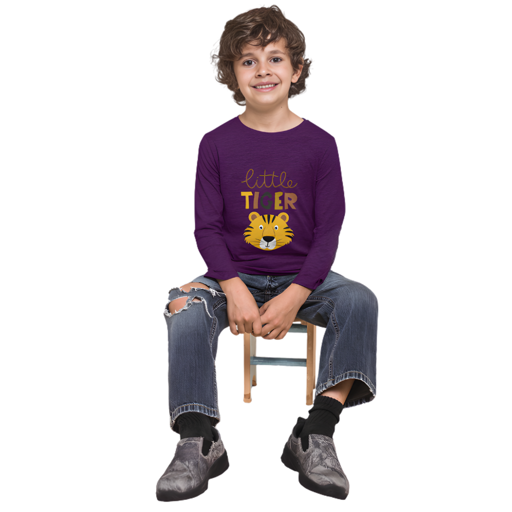 LITTLE TIGER Full Sleeve Printed T-Shirt for Kids