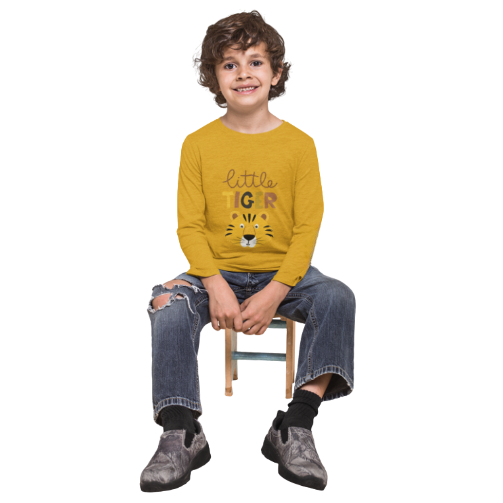 LITTLE TIGER Full Sleeve Printed T-Shirt for Kids