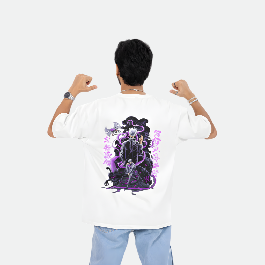 Men’s Purple Aura Anime Warrior Drop Shoulder Tee