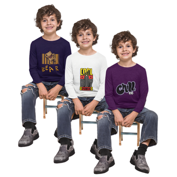 Pack of 3 Full Sleeve T-Shirt Bundle for Kids