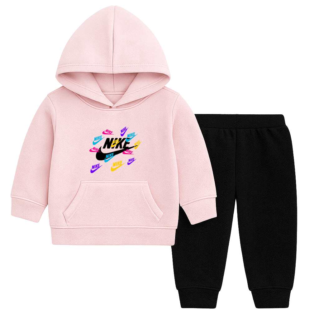 Multicolored Printed Hooded Tracksuit for Kids