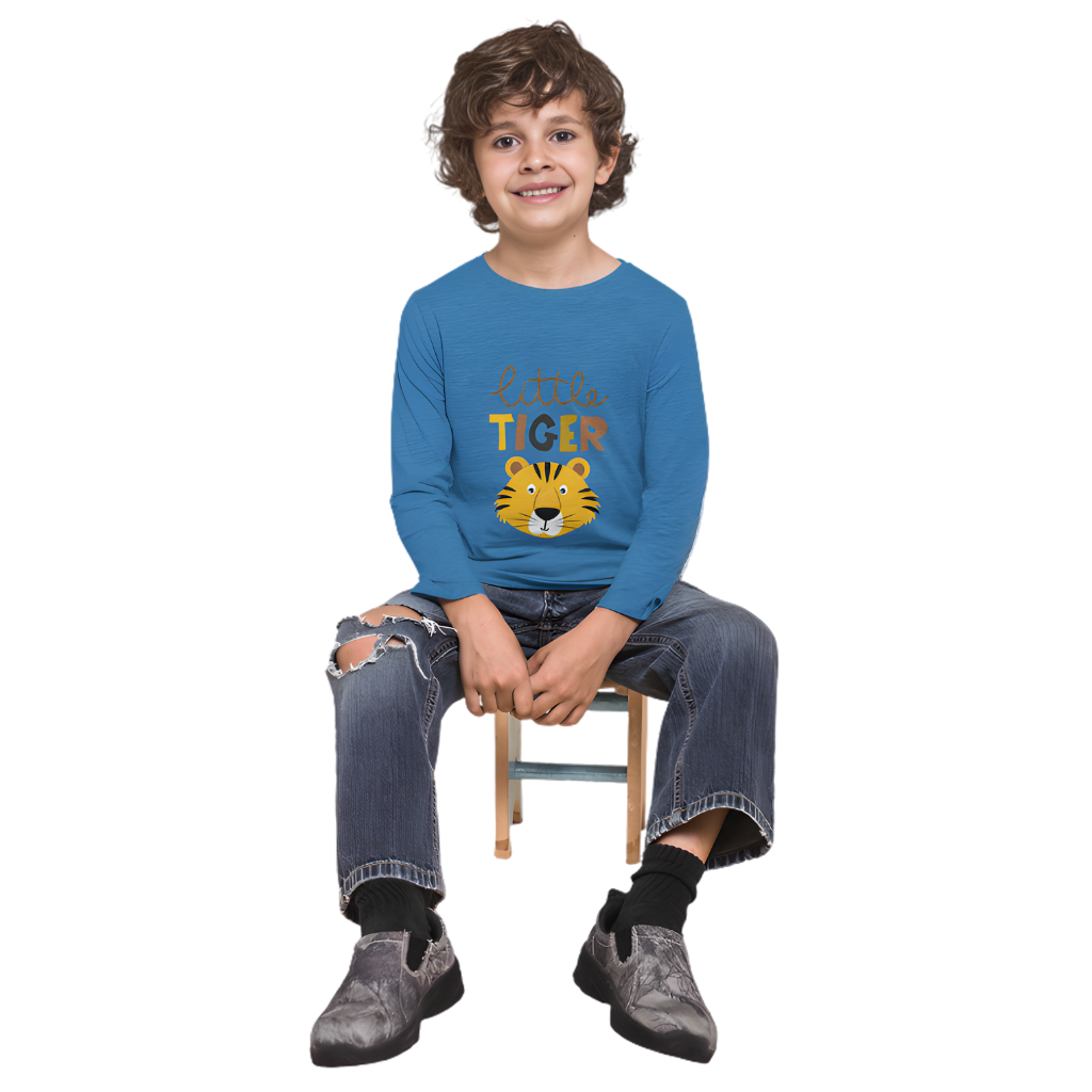 LITTLE TIGER Full Sleeve Printed T-Shirt for Kids