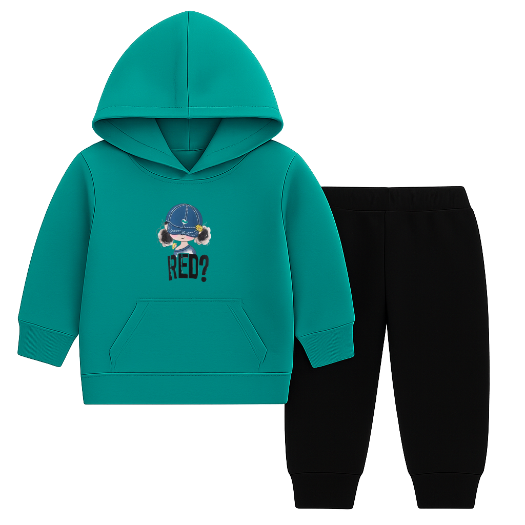 RED? Edition Printed Hooded Tracksuit for Kids