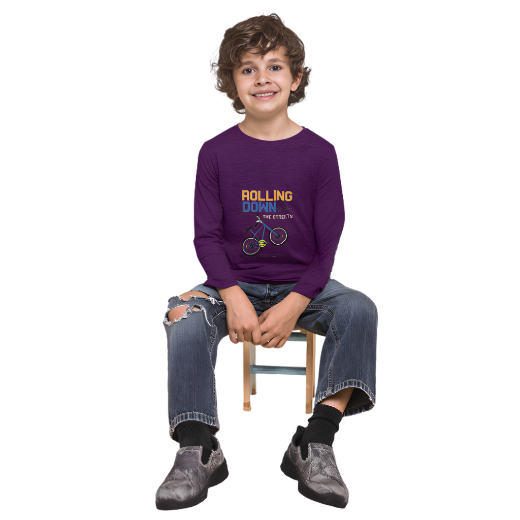 ROLLING DOWN Full Sleeve Printed T-Shirt for Kids