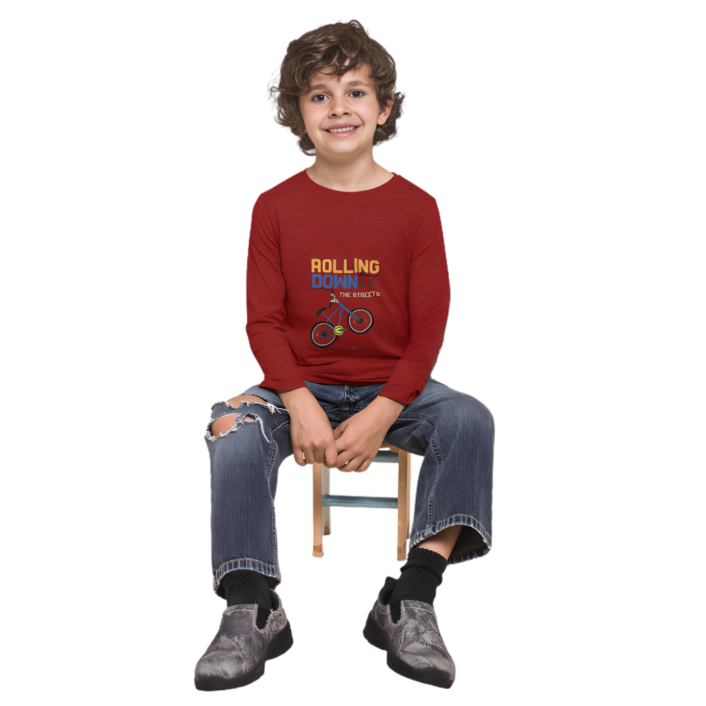 ROLLING DOWN Full Sleeve Printed T-Shirt for Kids