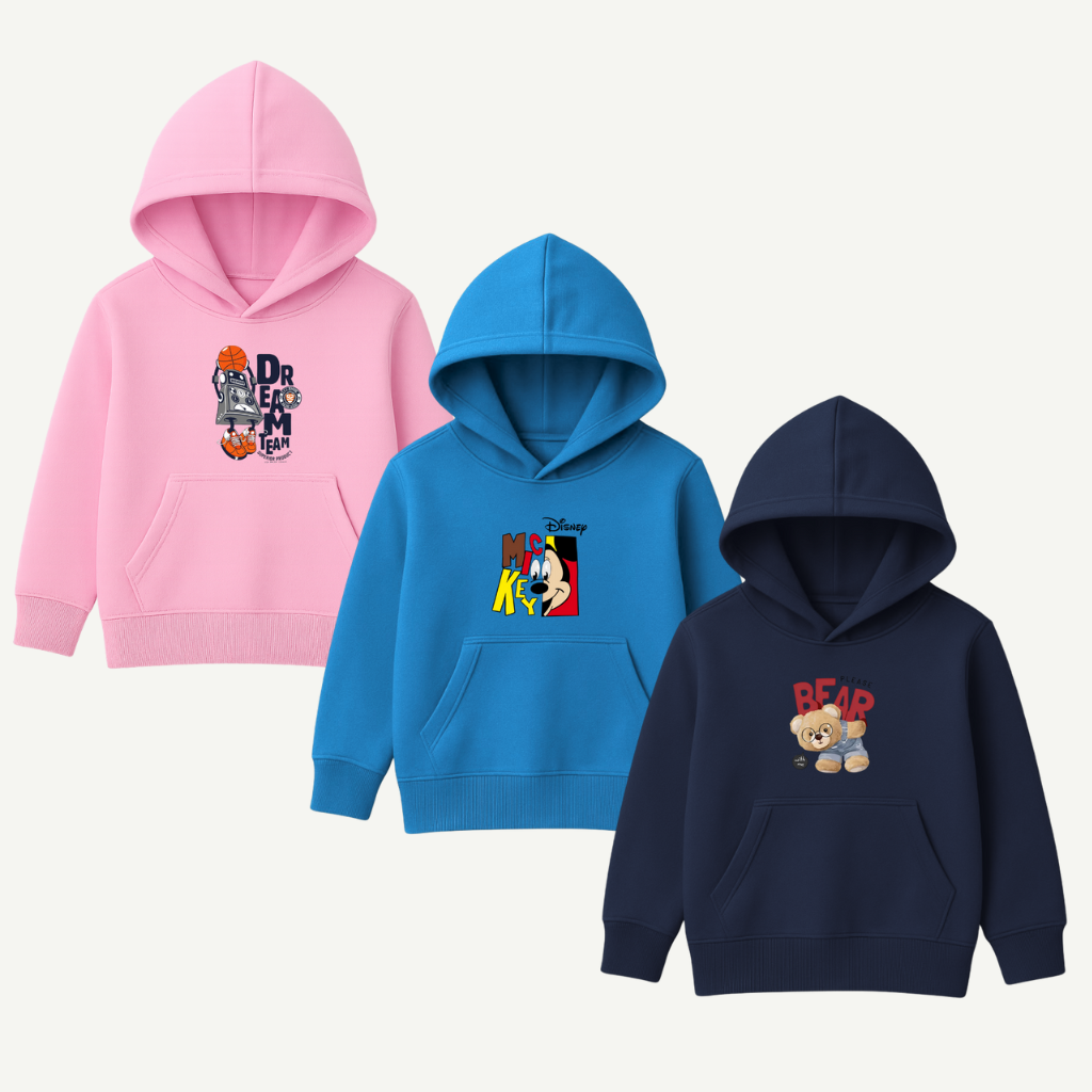 Printed Hoodies Bundle for KIDS Pack of 3