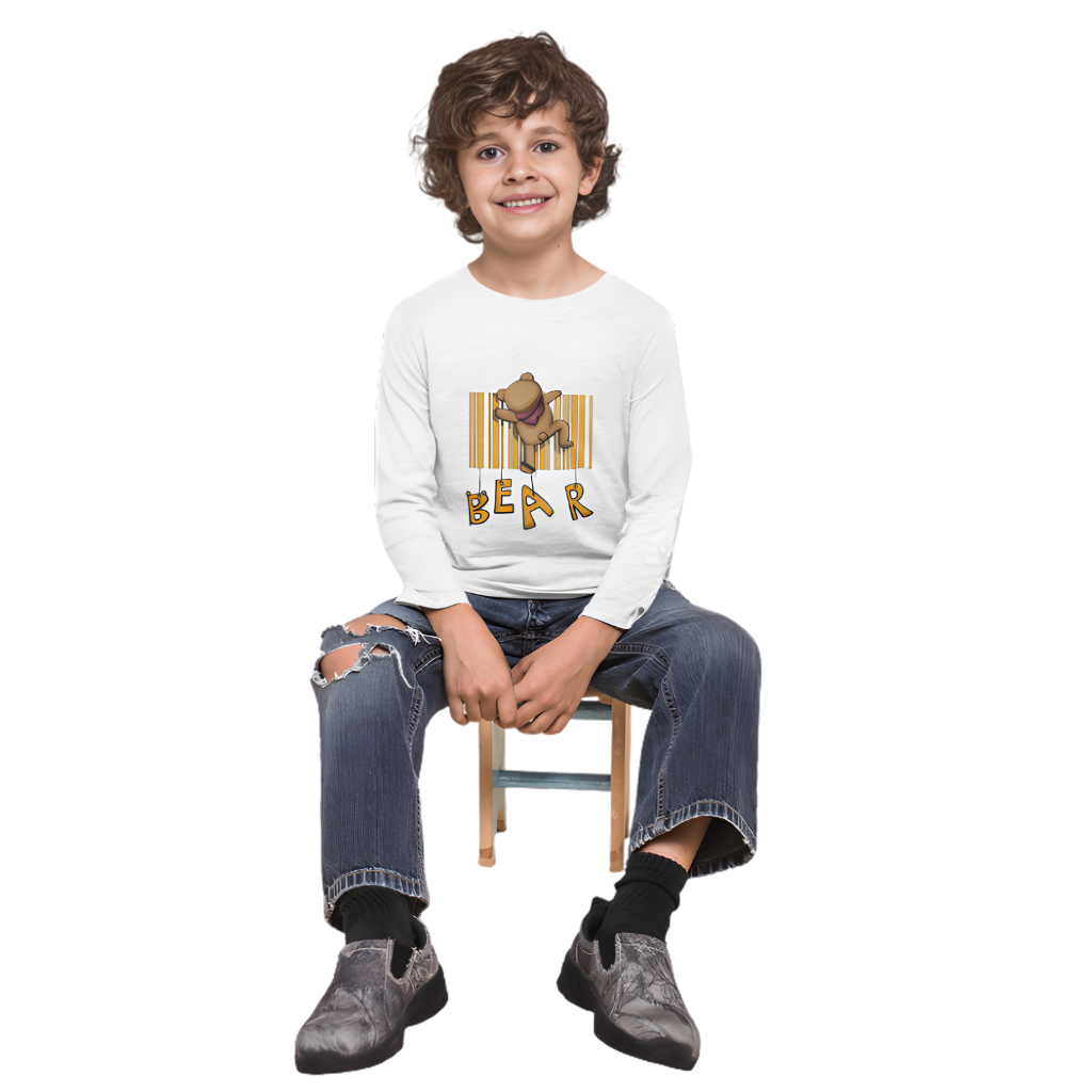 Bear Full Sleeve Printed T-Shirt for Kids