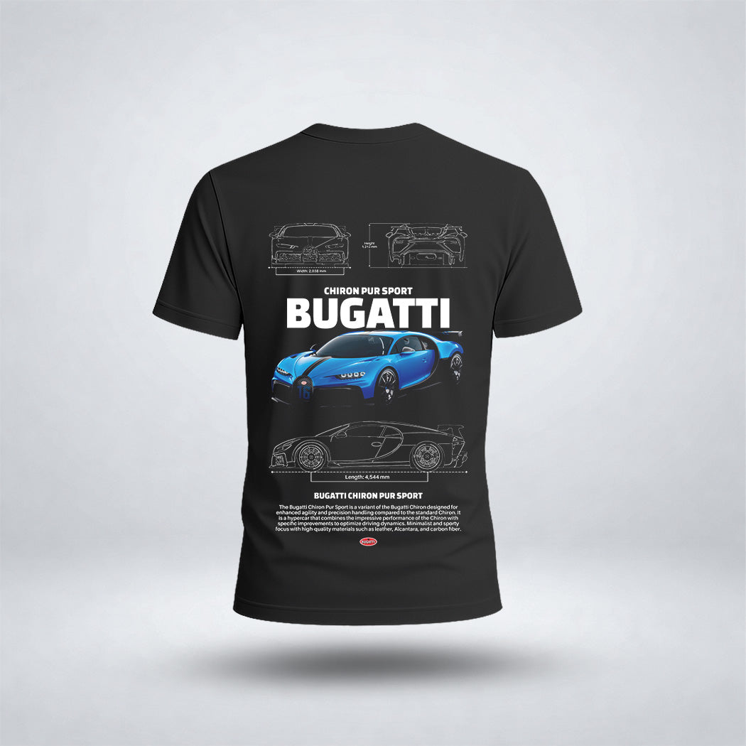 Boys's Drop Shoulder Buga-tti Car Tee