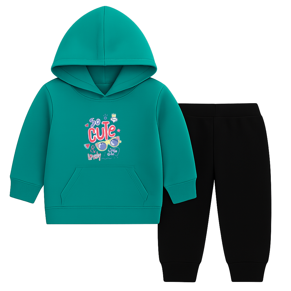 So Cute & Lovely Printed Hooded Tracksuit for Kids