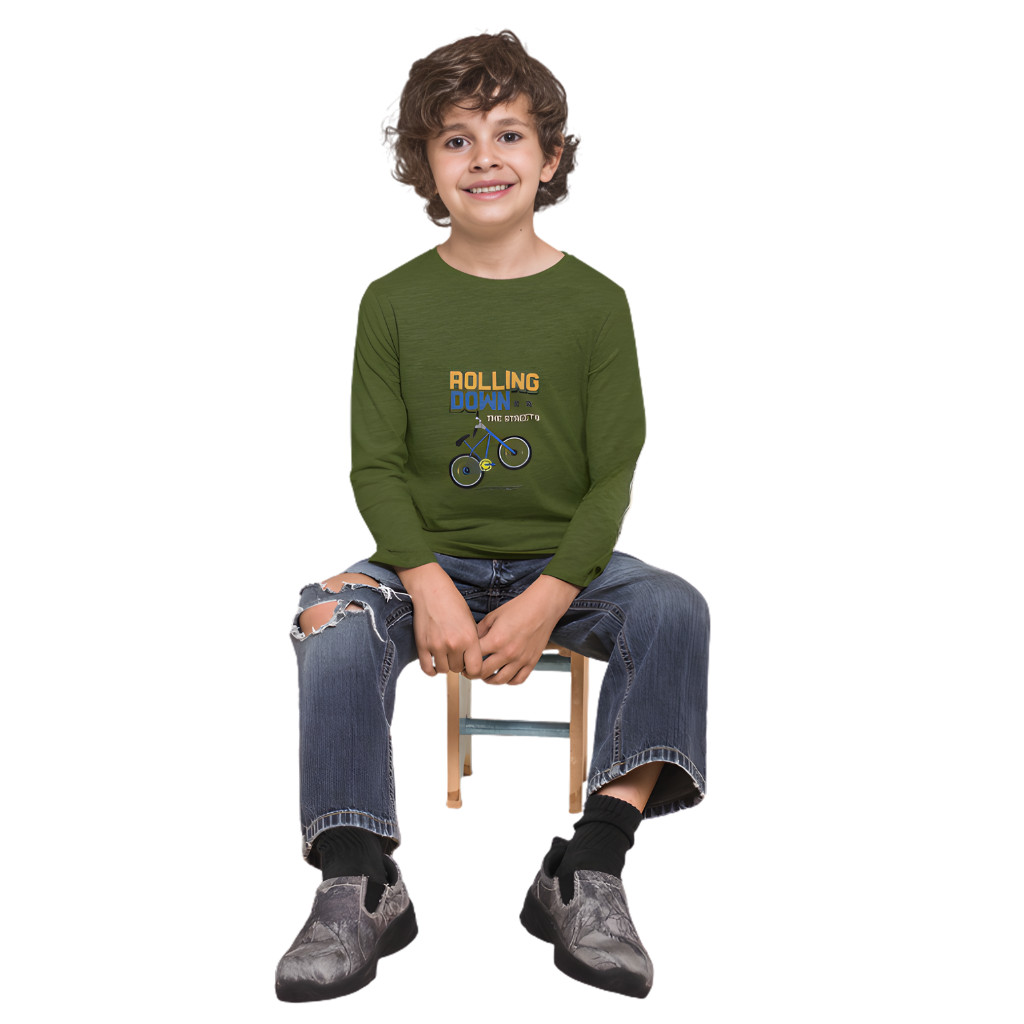 ROLLING DOWN Full Sleeve Printed T-Shirt for Kids