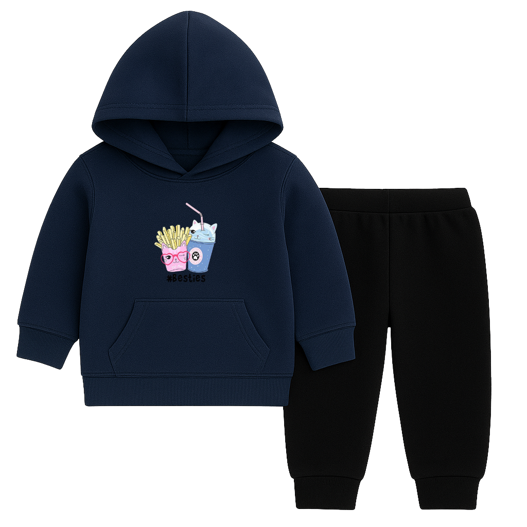 Fries & Shake Besties Printed Hooded Tracksuit for Kids
