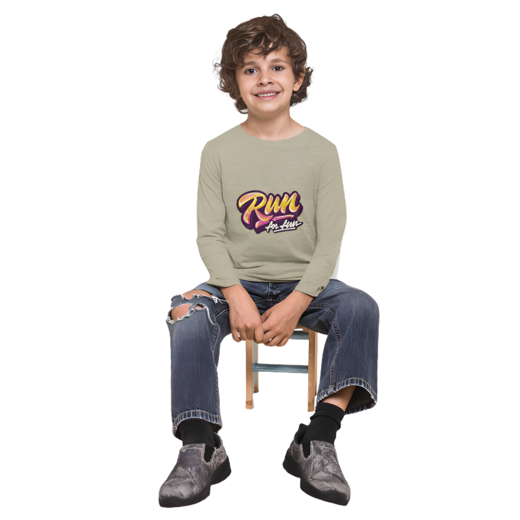 RUN for Fun Full Sleeve Printed T-Shirt for Kids