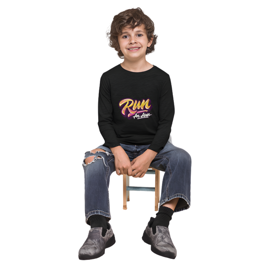 RUN for Fun Full Sleeve Printed T-Shirt for Kids