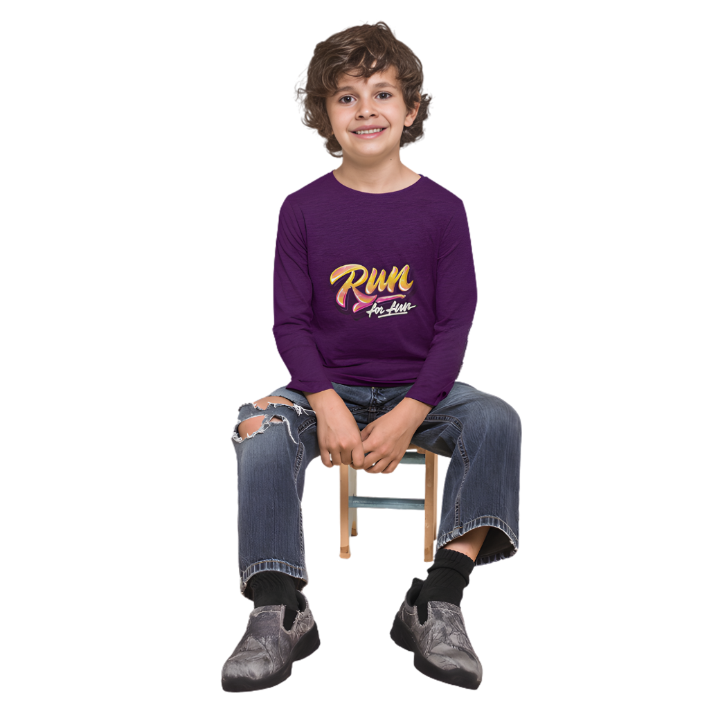 RUN for Fun Full Sleeve Printed T-Shirt for Kids