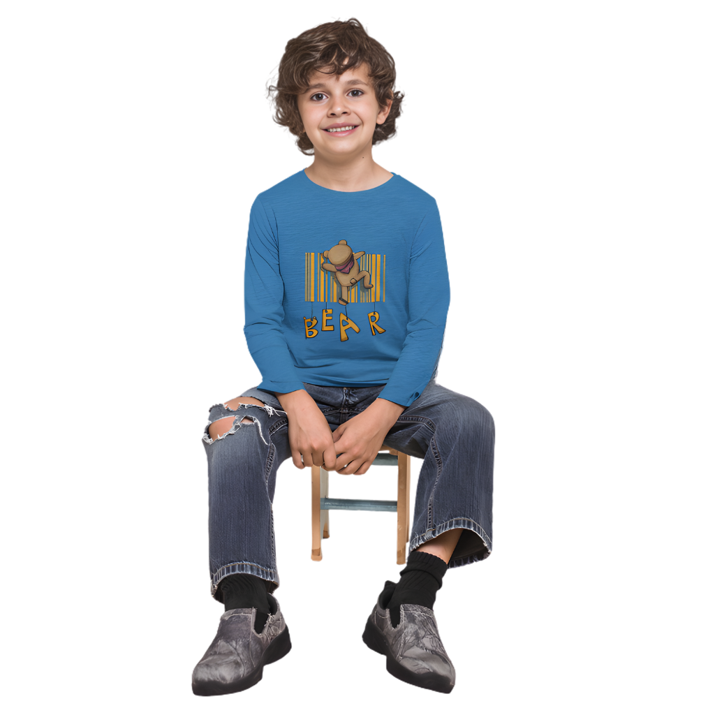 Bear Full Sleeve Printed T-Shirt for Kids