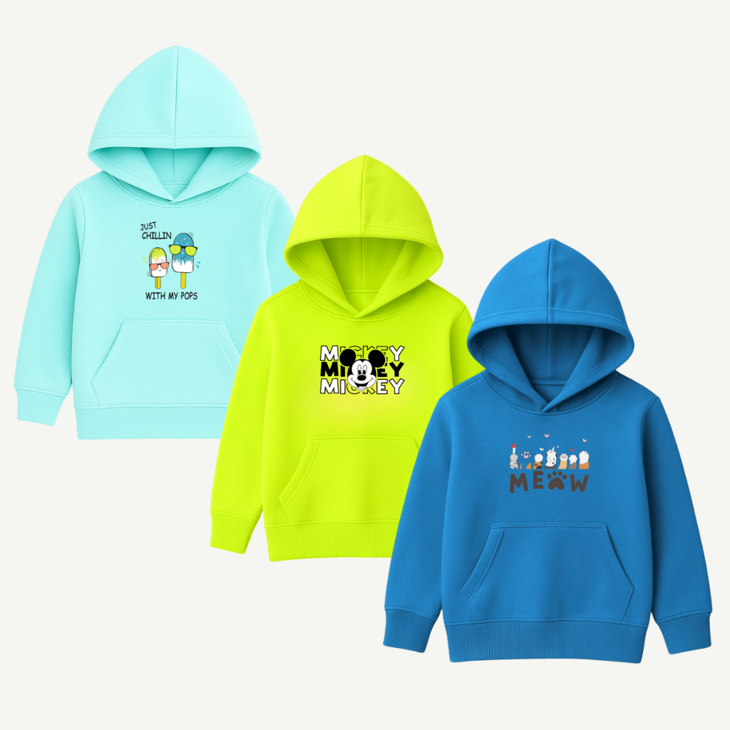 Printed Hoodies Bundle for KIDS Pack of 3