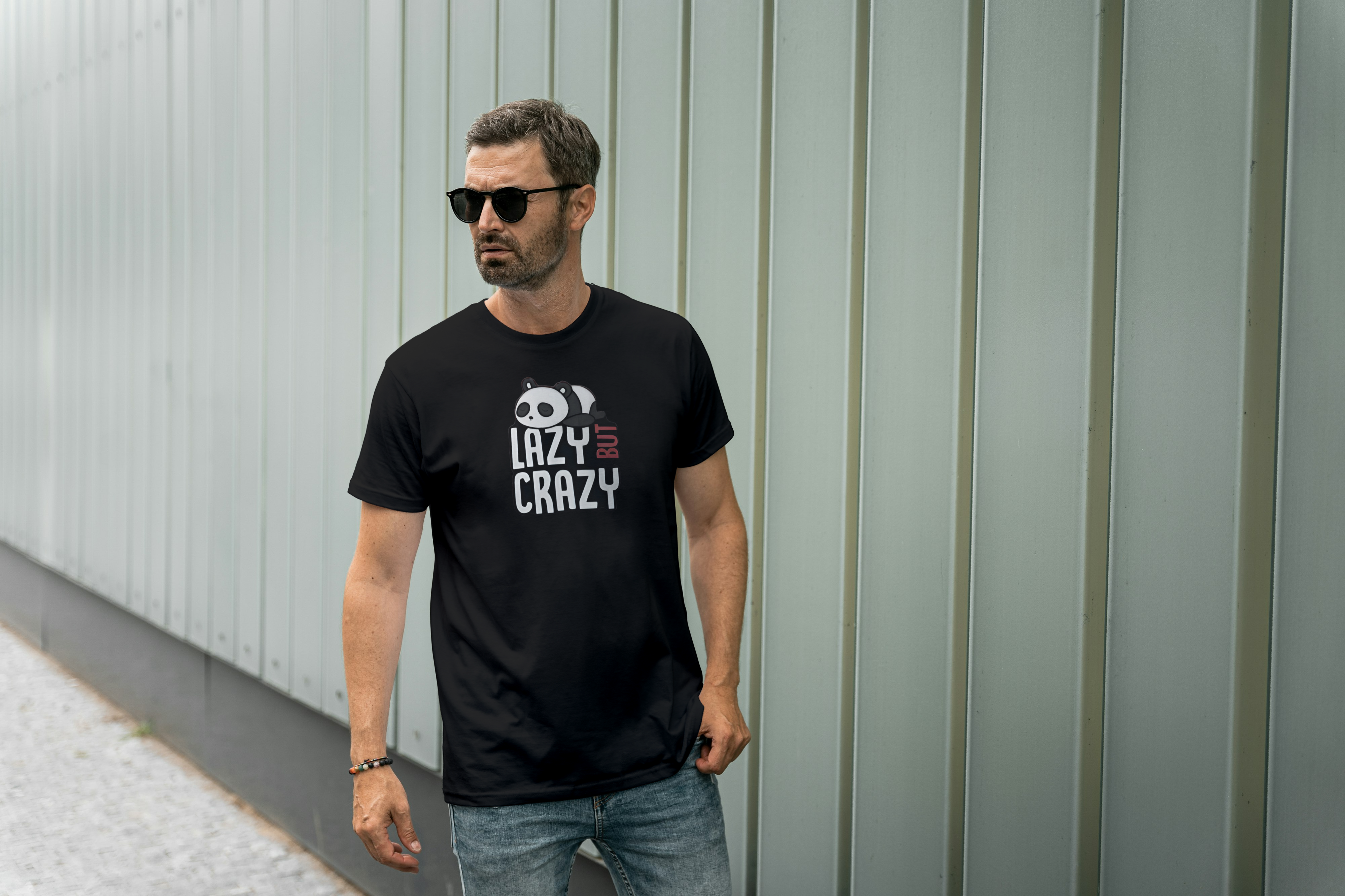 Lazy But Crazy Graphic Tee for Men's