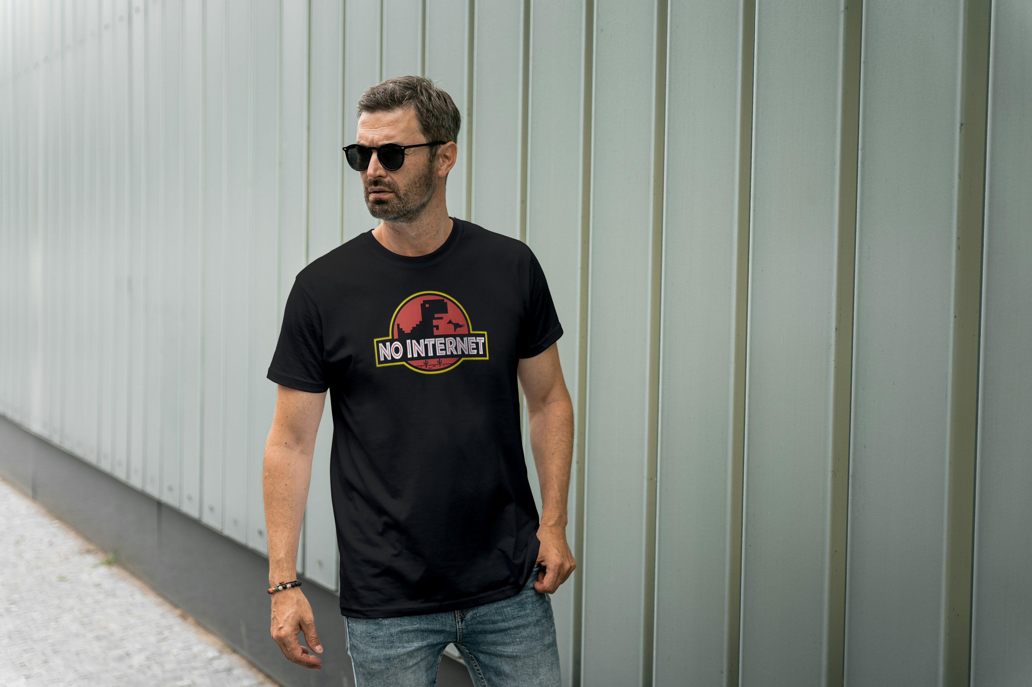 No Internet Graphic Tee for Men's