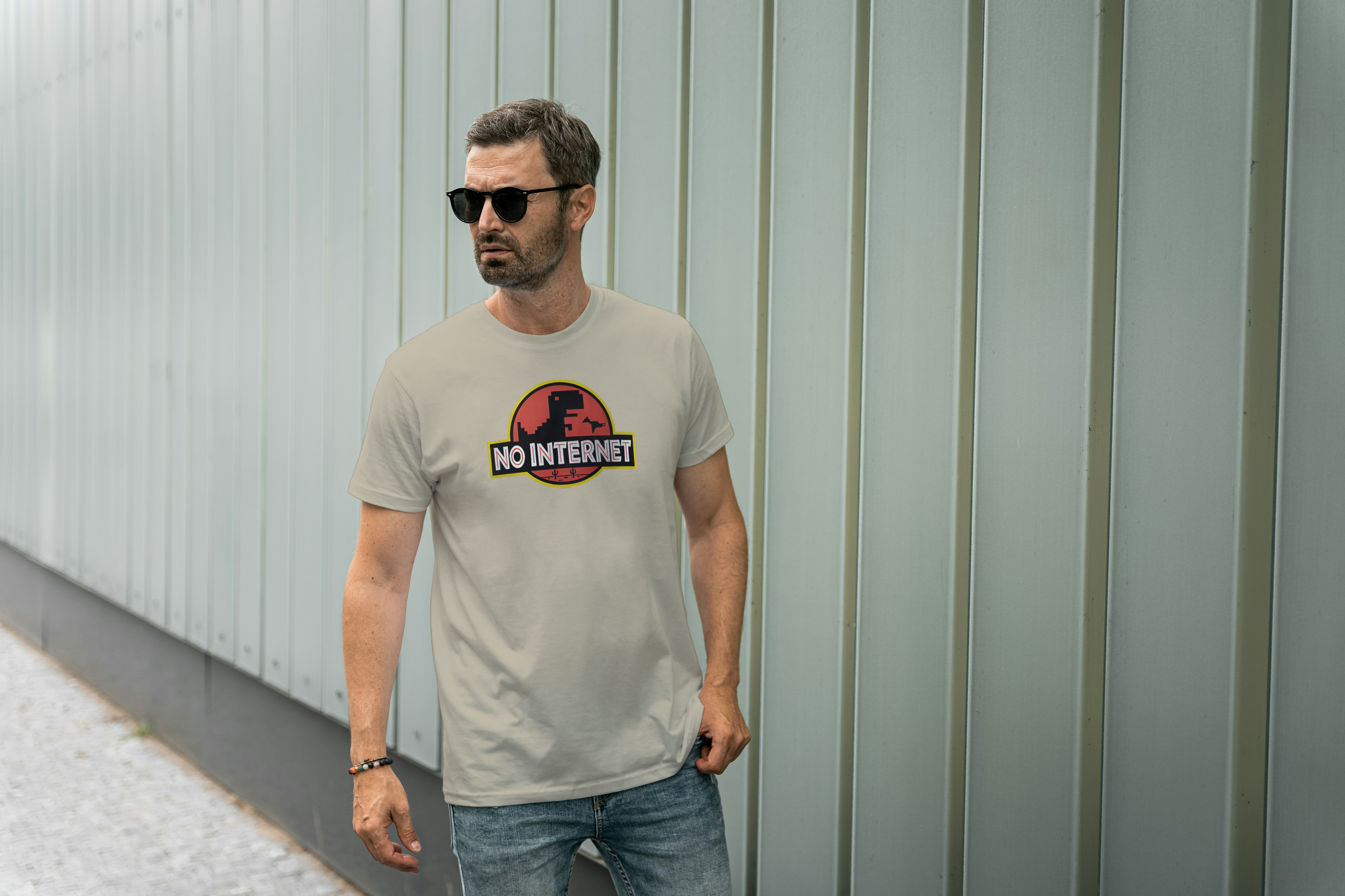 No Internet Graphic Tee for Men's