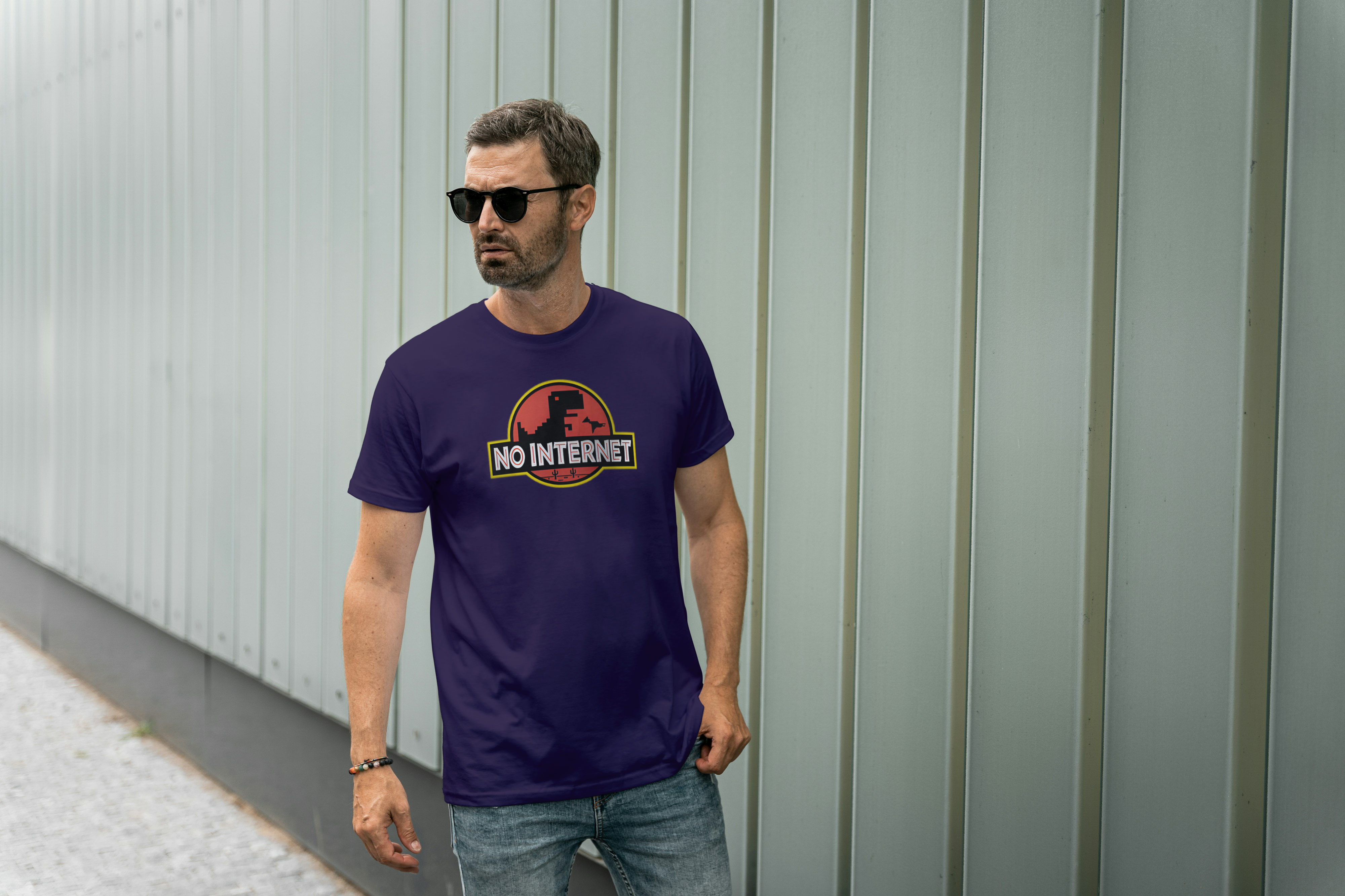 No Internet Graphic Tee for Men's