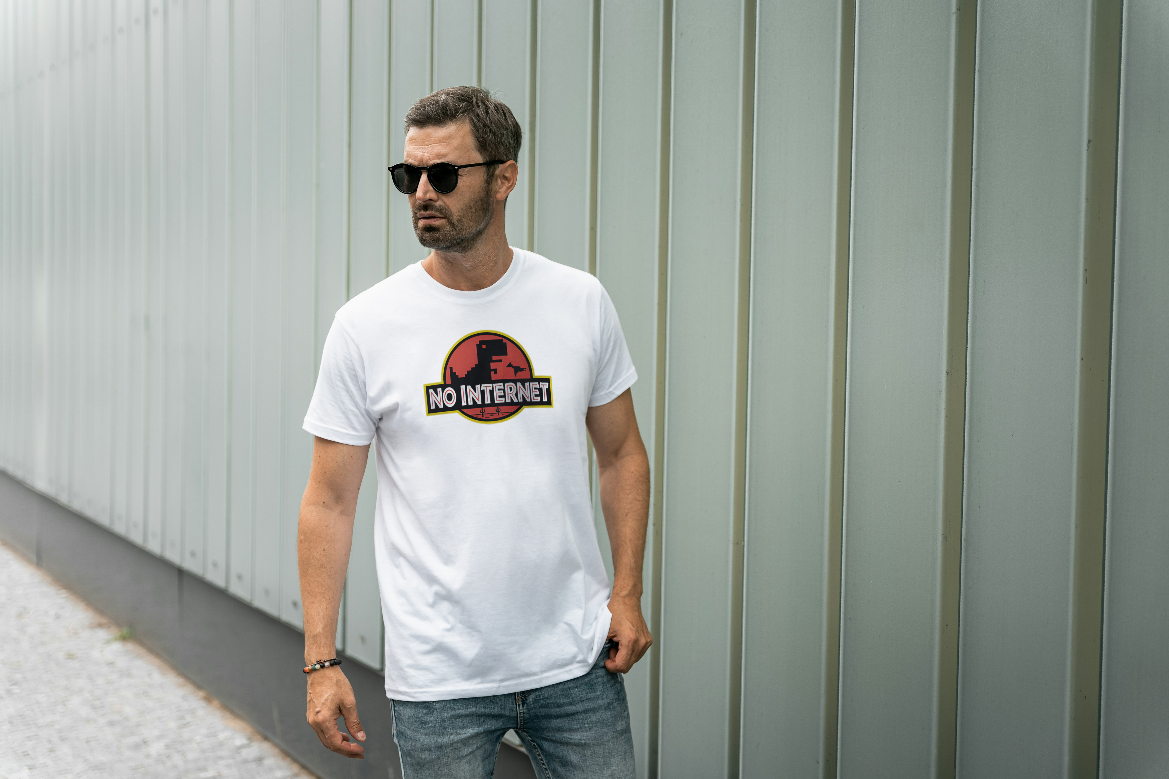 No Internet Graphic Tee for Men's