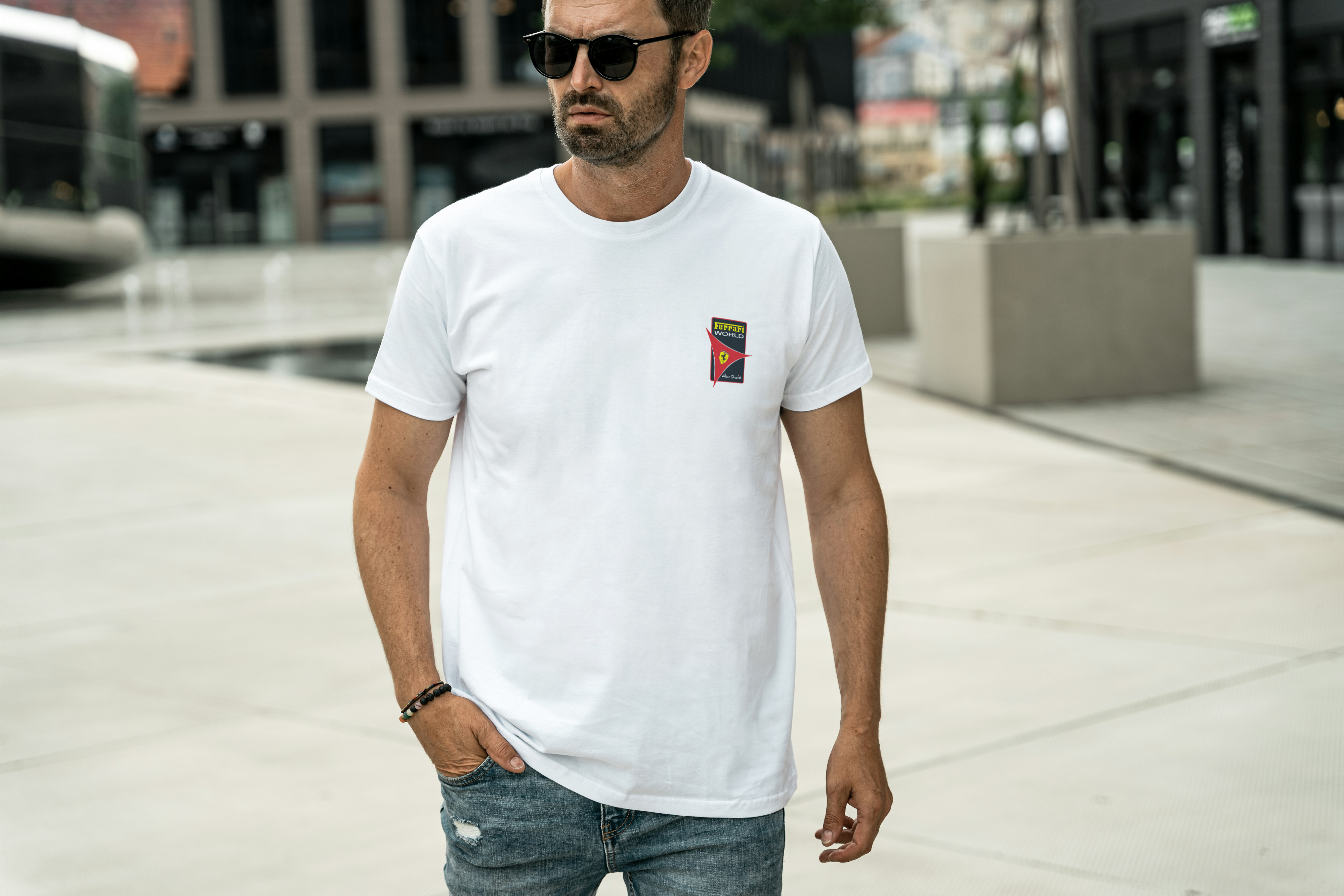 Car Logo World Graphic Tee for Men's