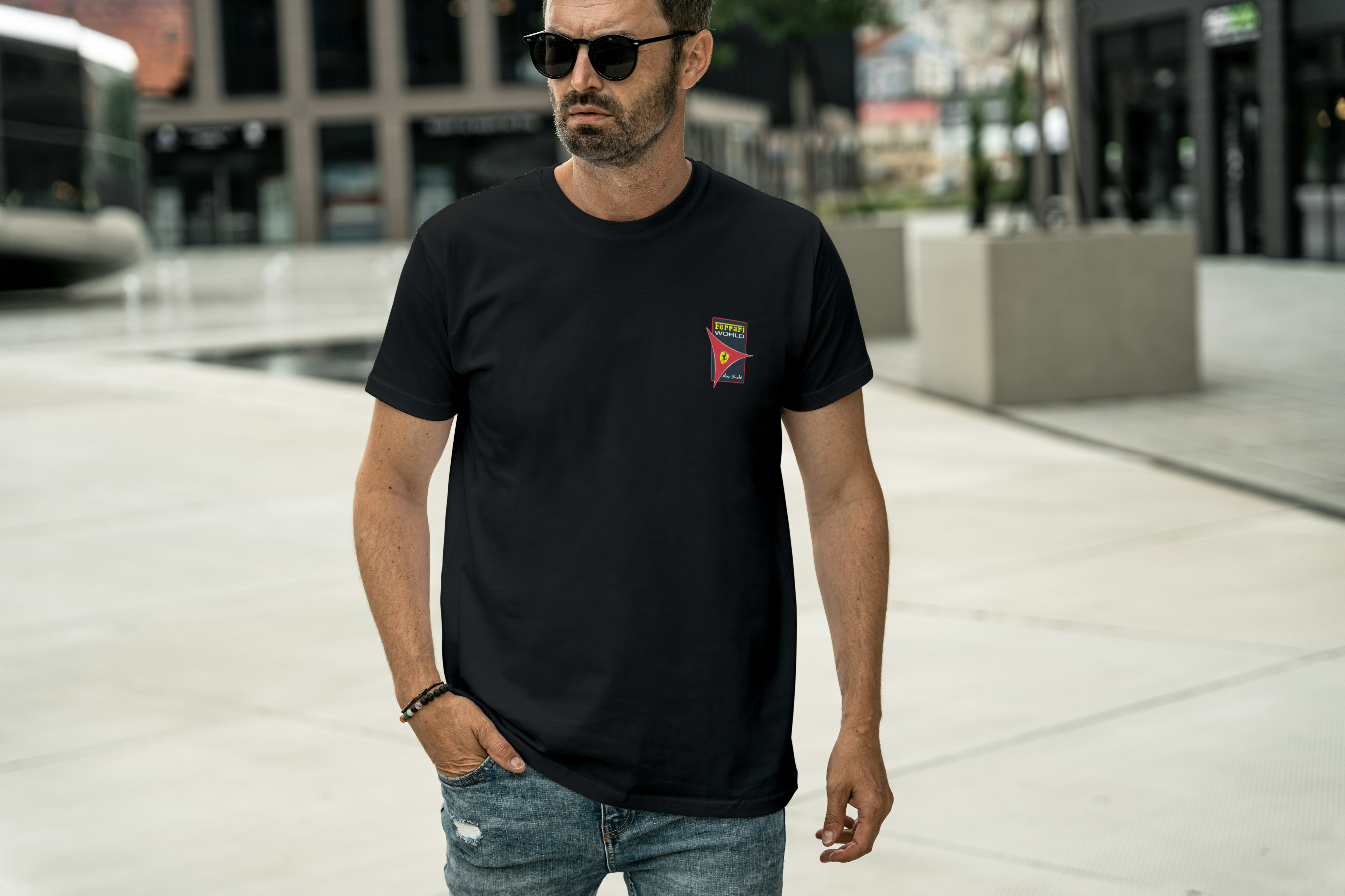 Car Logo World Graphic Tee for Men's