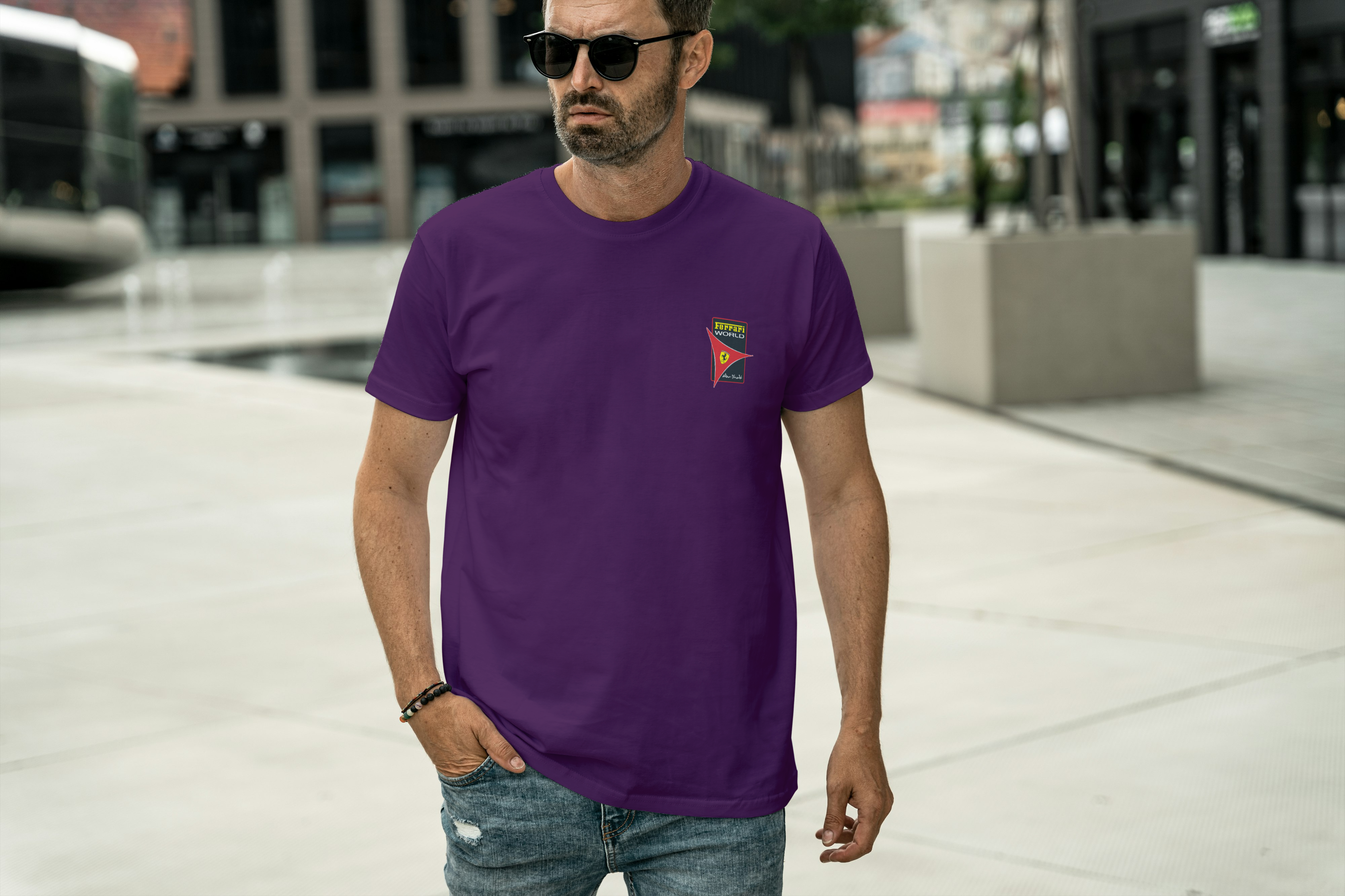 Car Logo World Graphic Tee for Men's