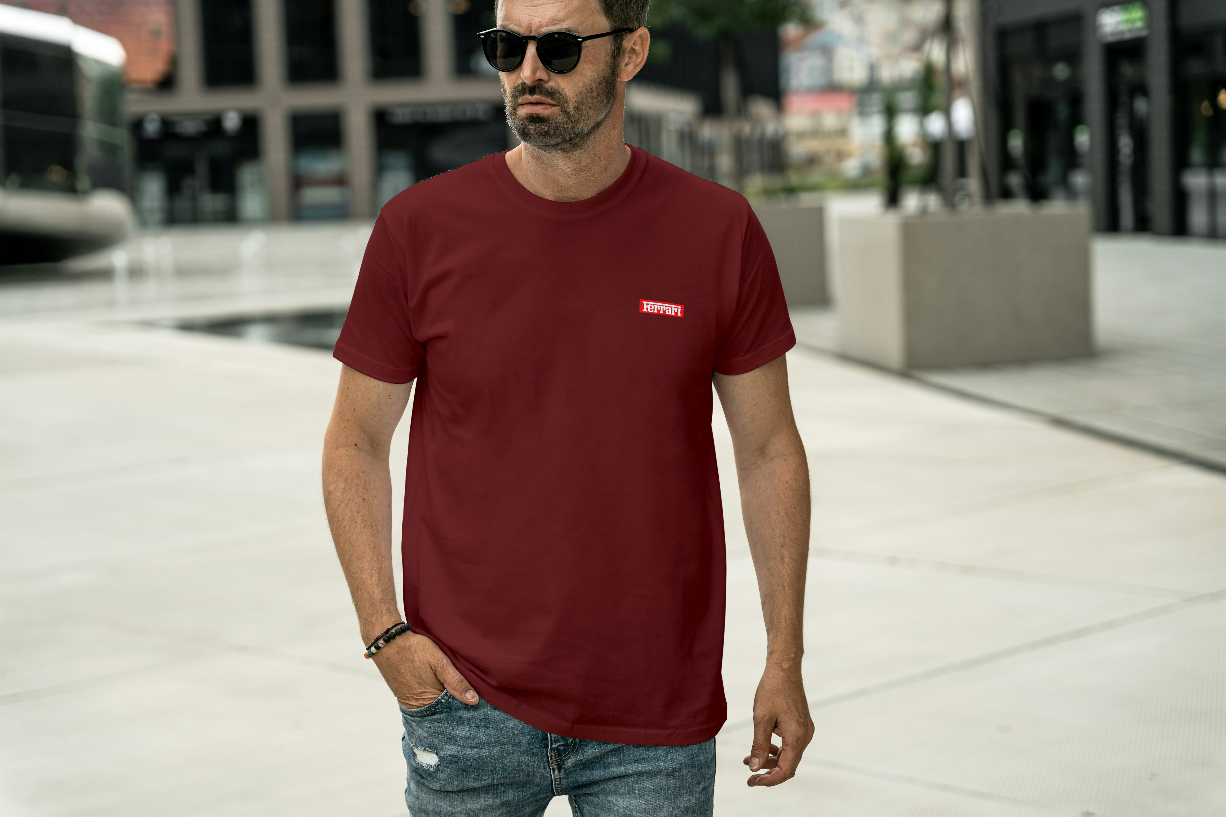 Car Logo Graphic Tee for Men's