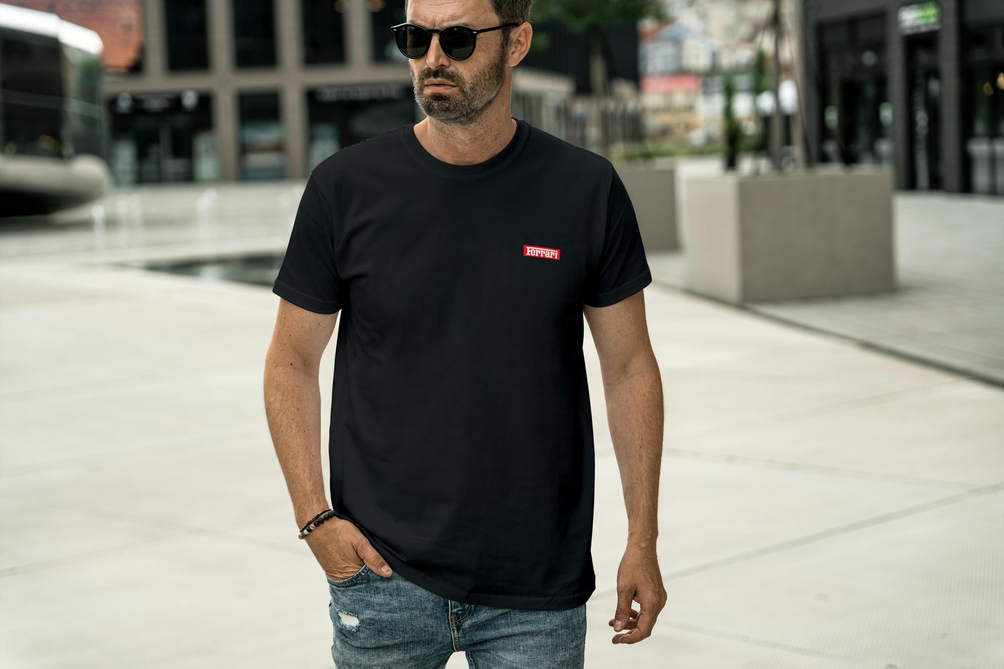 Car Logo Graphic Tee for Men's