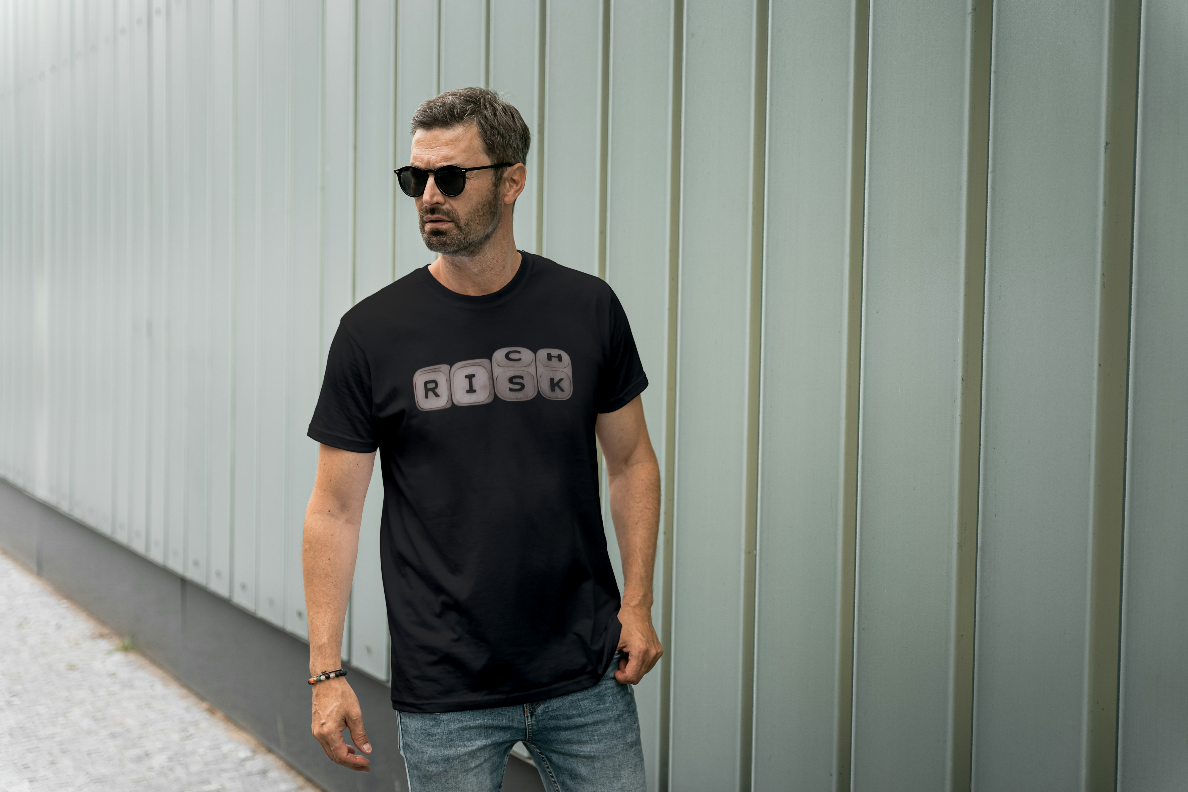 RICH, RISK Graphic Tee for Men's