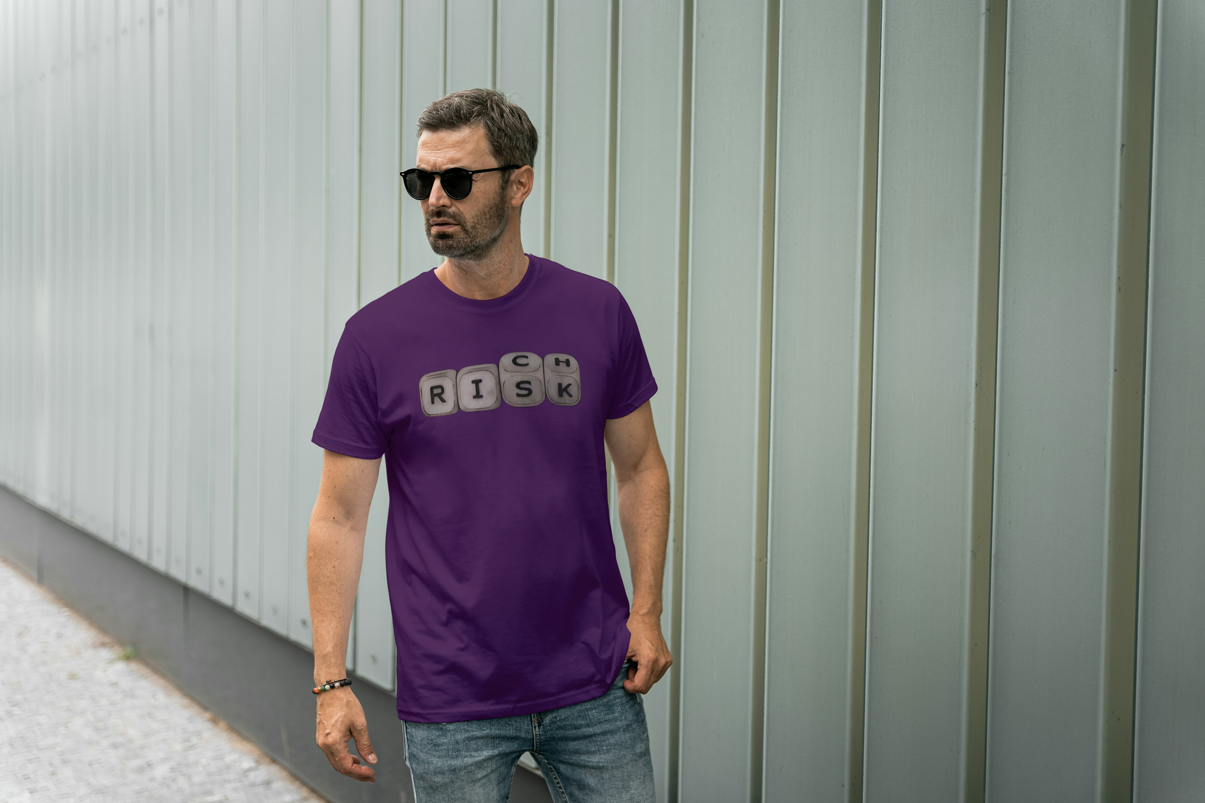 RICH, RISK Graphic Tee for Men's