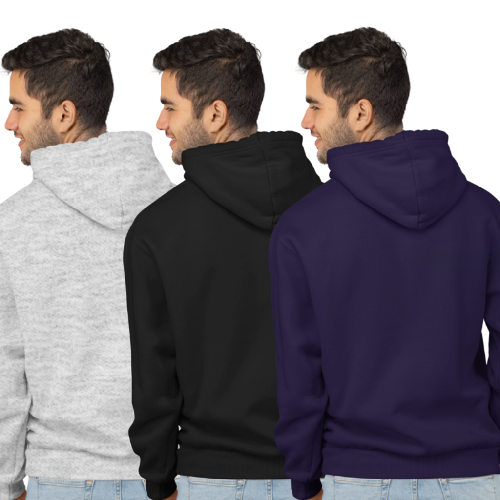 Classic Plain Hoodies Pack of 3  for Mens