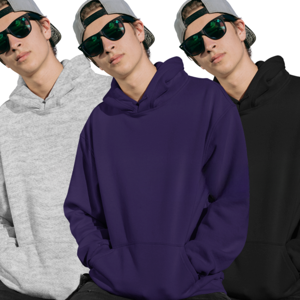 Classic Plain Hoodies Pack of 3 for Boys