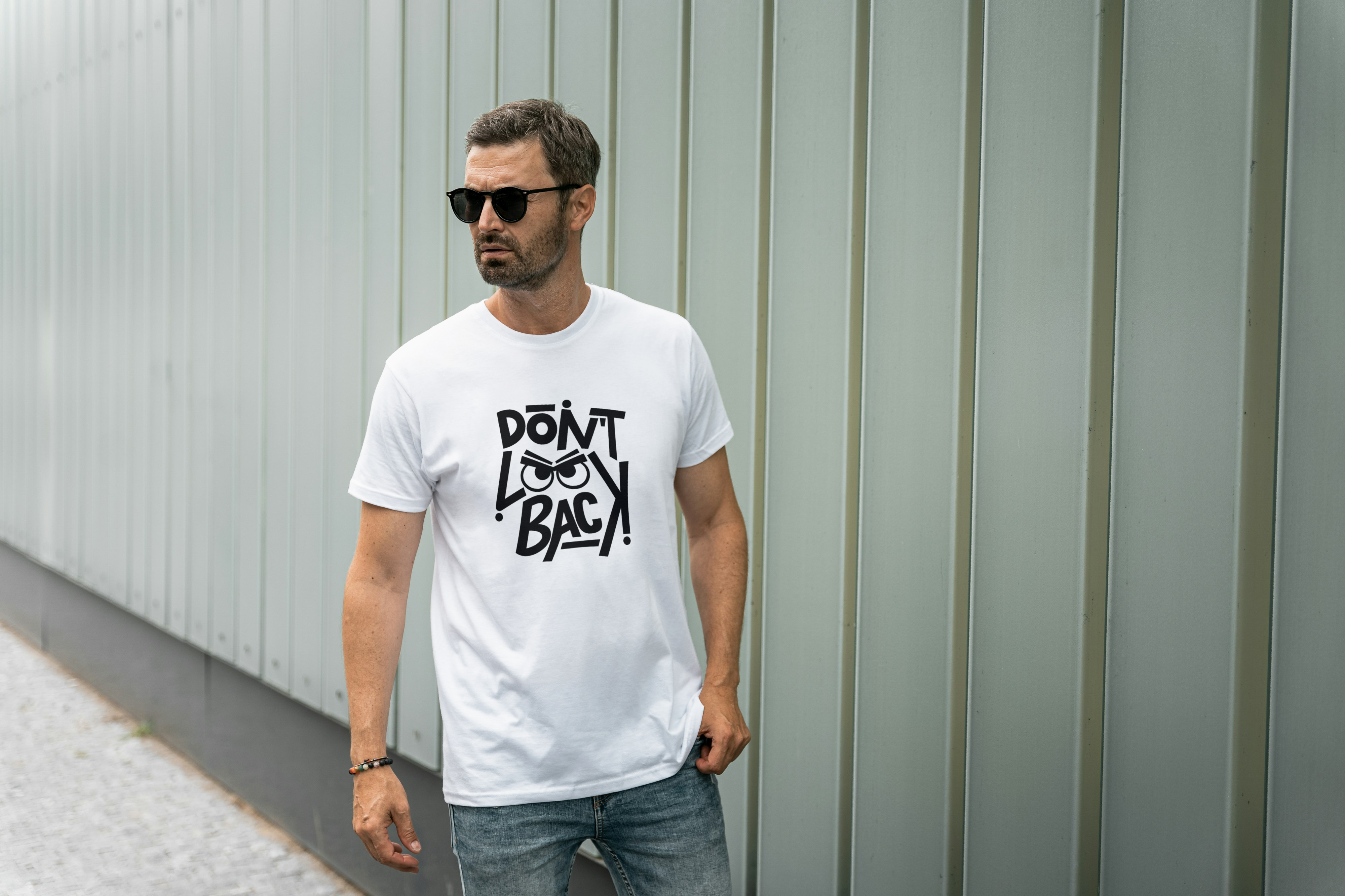 Don't Look Back Graphic Tee for Men's