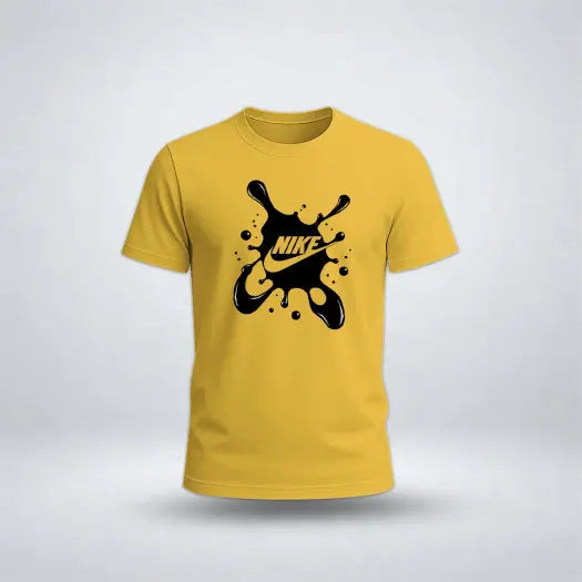 Black Paint-Splatter Graphic Tee for Men's