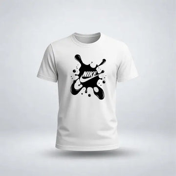 Black Paint-Splatter Graphic Tee for Men's